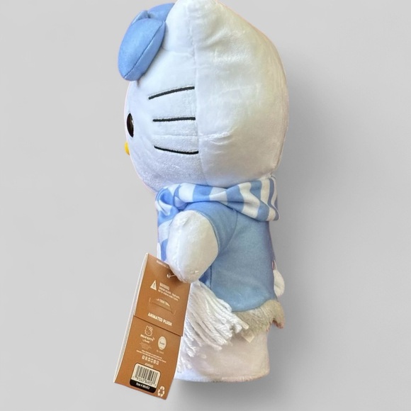 Sanrio HELLO KITTY SIDE STEPPER BLUE 12" Christmas Plush By Gemmy - Picture 3 of 4